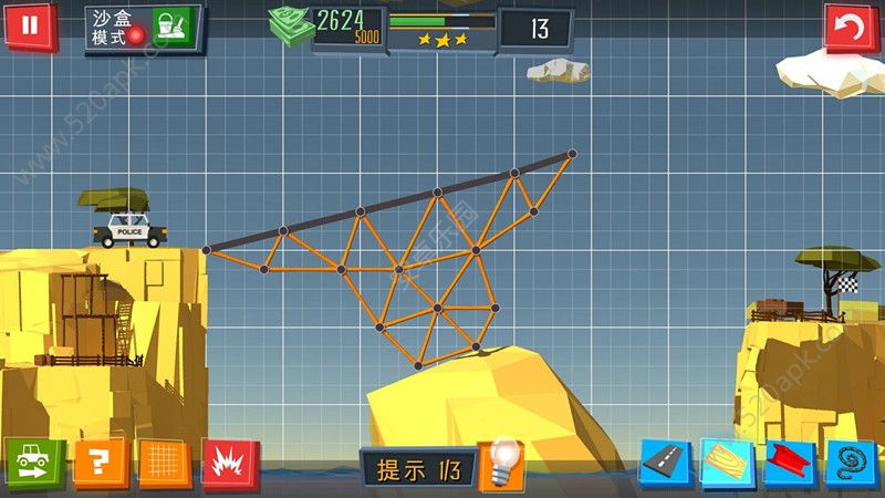 建桥专家第13关怎么过？BuildaBridge第13关攻略