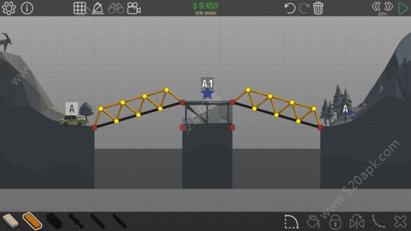 Poly_Bridge第1_10三星通关攻略_保利桥1_10三星教程