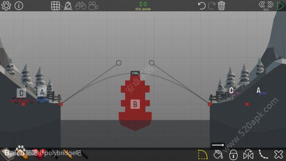 Poly_Bridge第1_8三星通关攻略_保利桥1_8三星教程