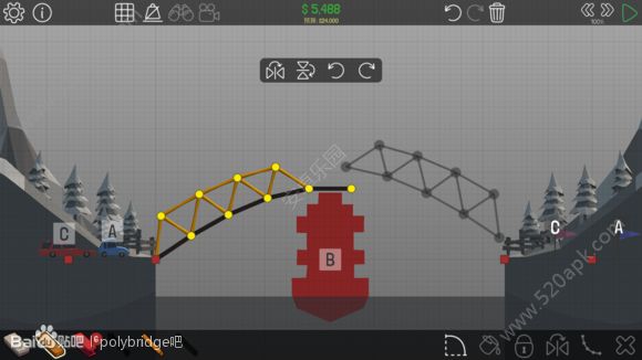 Poly_Bridge第1_8三星通关攻略_保利桥1_8三星教程