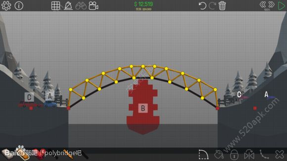 Poly_Bridge第1_8三星通关攻略_保利桥1_8三星教程