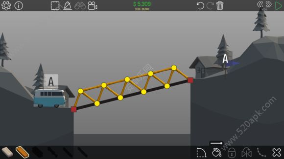 Poly_Bridge第1_4三星通关攻略_保利桥1_4三星教程