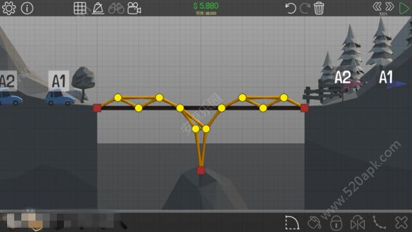 Poly_Bridge第1_2三星通关攻略_保利桥1_2三星教程