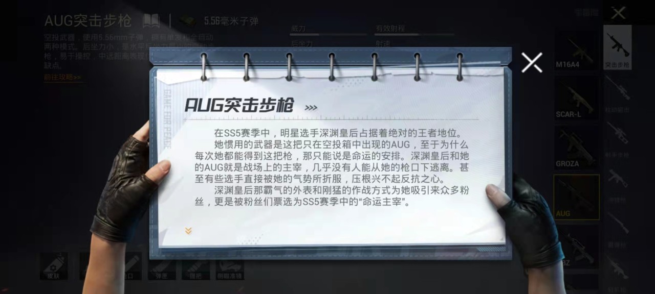 和平精英SS14AUG解析[AUG武器怎么使用]