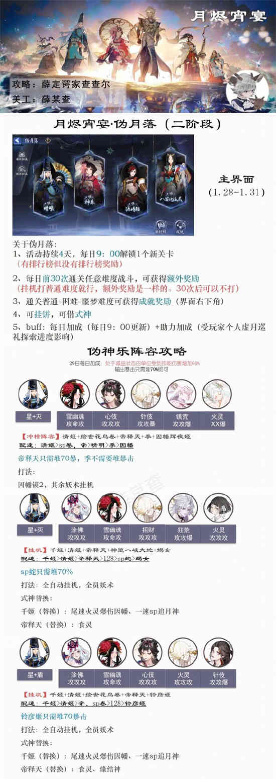 阴阳师月烬宵宴二阶段伪月落怎么玩[月烬宵宴二阶段伪月落攻略]